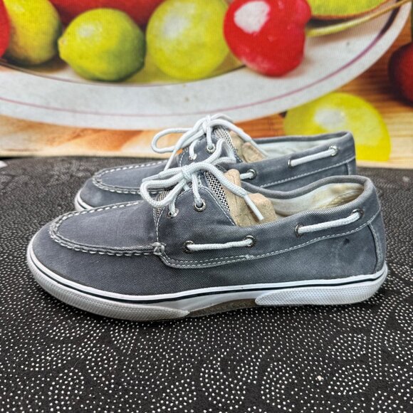 SPERRY TOP SIDER Halyard Boat Shoes Lace Up Canvas Mens 4.5 - Picture 1 of 8